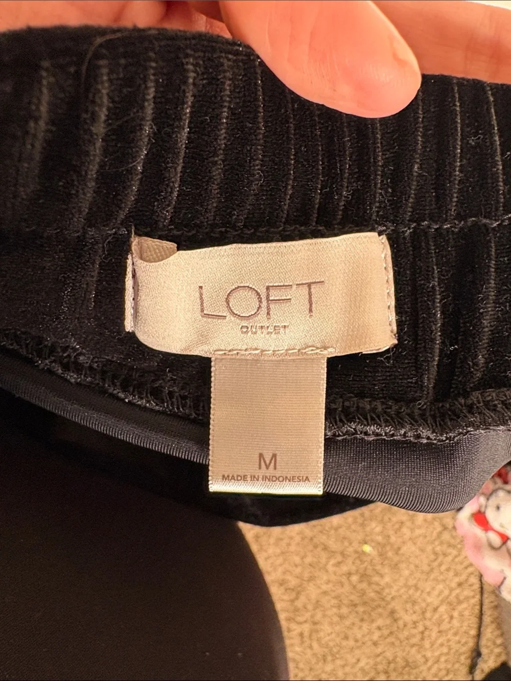 LOFT Black Velvet Mini Skirt with Gathered Waist - Picture 2 of 4